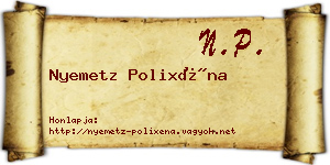 Nyemetz Polixéna névjegykártya